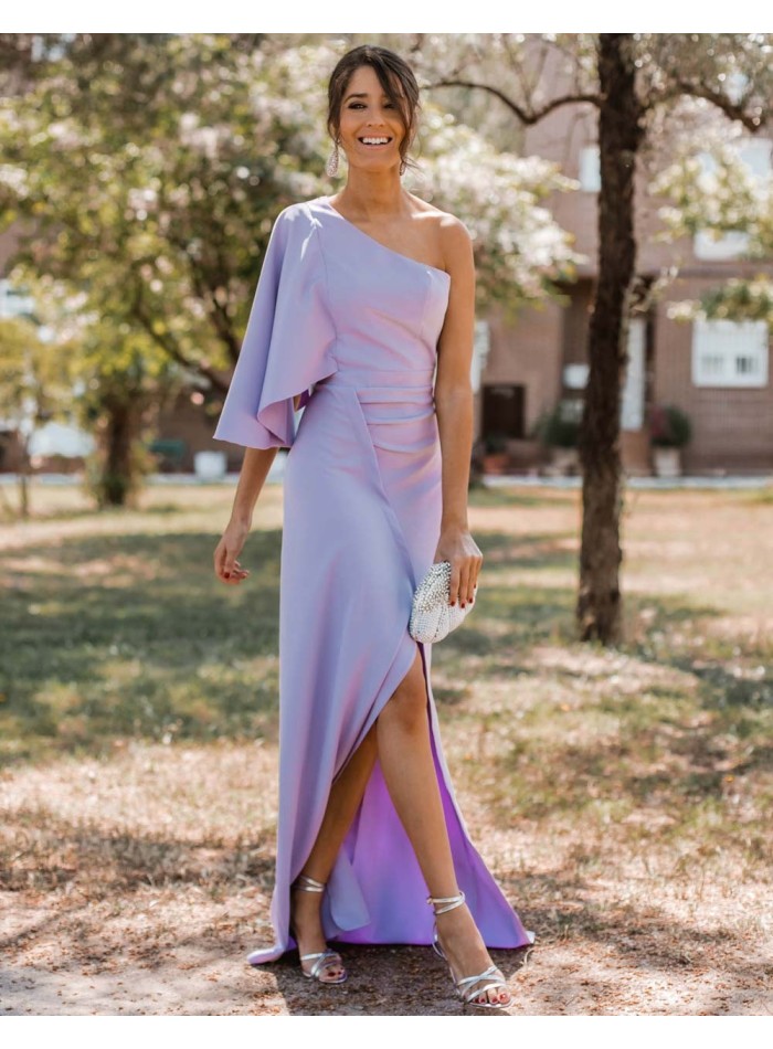 Vestido de fiesta largo con escote asimétrico - INVITADA PERFECTA