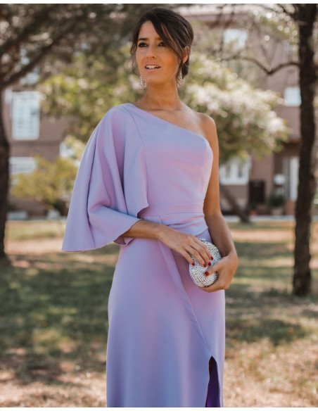 Vestido de fiesta largo con escote asimétrico - INVITADA PERFECTA