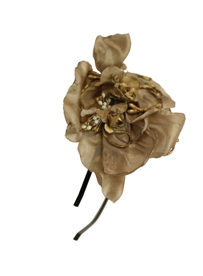 Golden and beige decorative headband