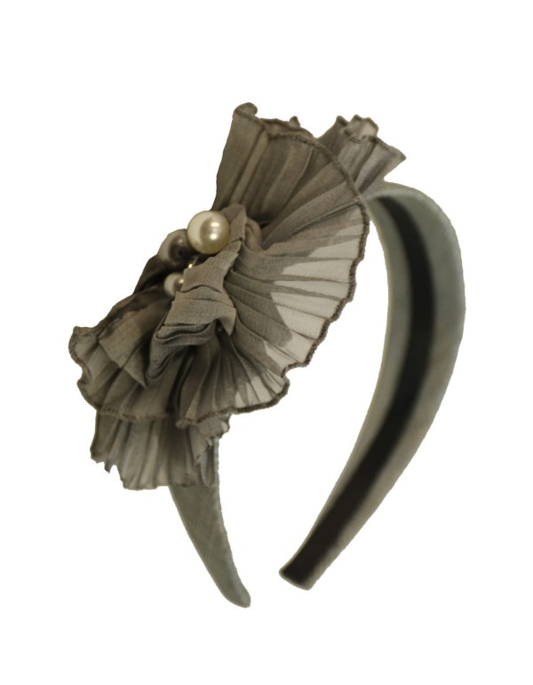 Grey silk Sinamay headband