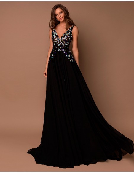 Long gown with with sequins bodice