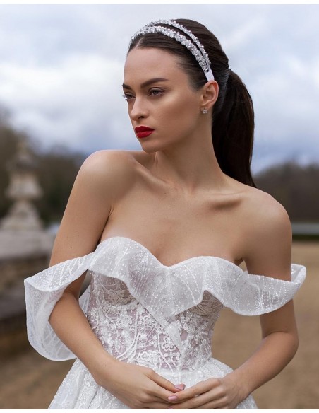 Double rhinestone headband for brides-1