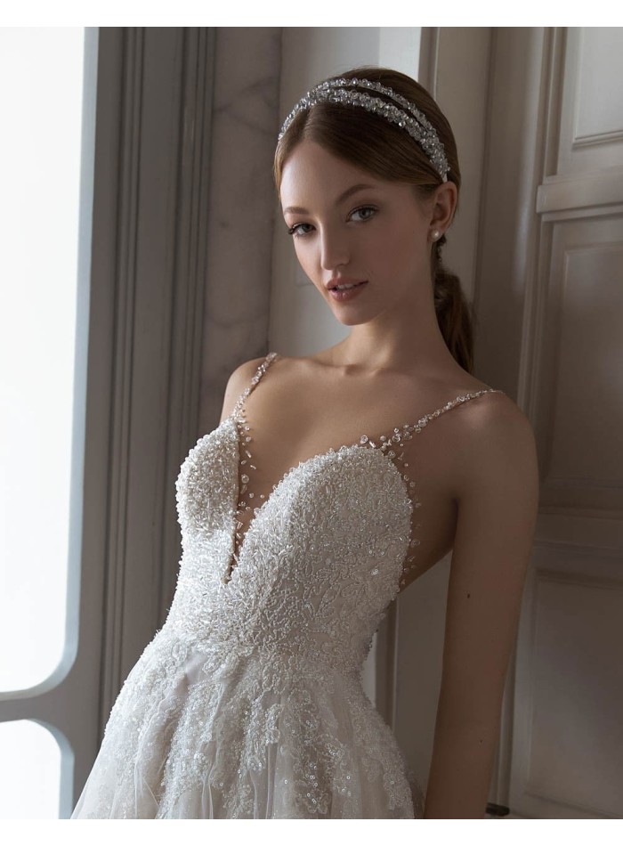 Double rhinestone headband for brides-3