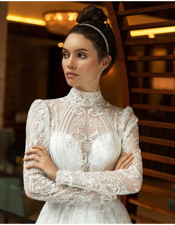 Thin headband with embedded rhinestones-1