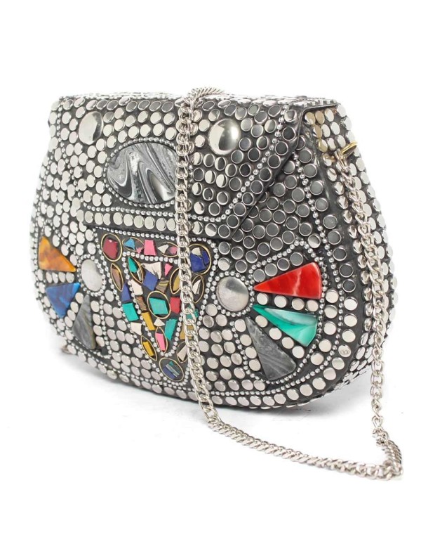 Bolso Cofre con piedras multicolor 2