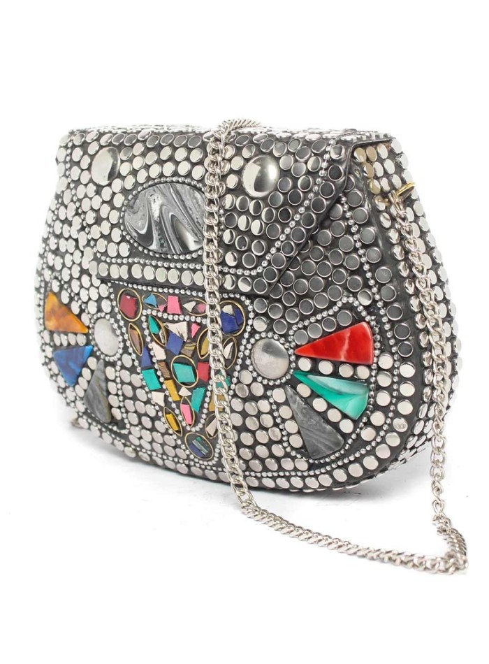 Bolso Cofre con piedras multicolor-1