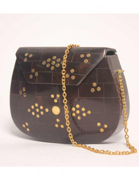 Mother-of-pearl box bag with metallic inlays Lauren Lynn London Accessories - 3 