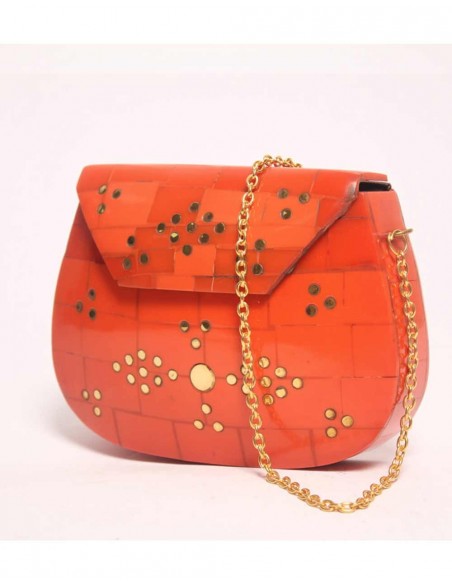 Mother-of-pearl box bag with metallic inlays Lauren Lynn London Accessories - 4 