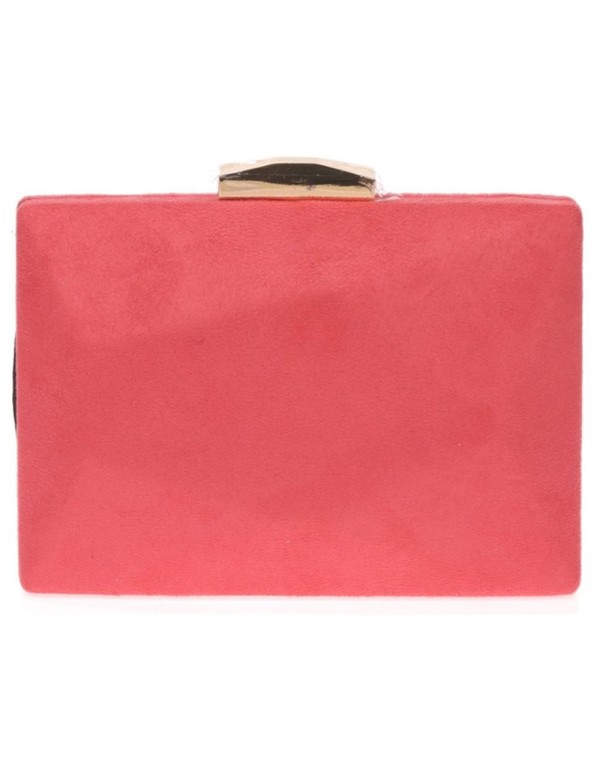 Suede handbag with golden metallic clasp Lauren Lynn London Accessories - 2