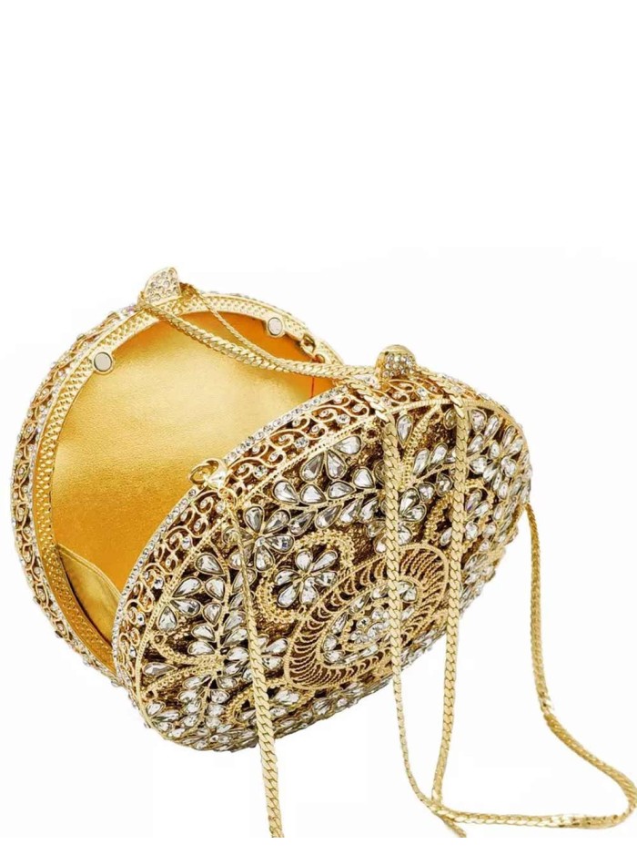 Bolso de mano joya con pequeñas flores de metal y Swarovski circular Lauren Lynn London Accessories - 5 