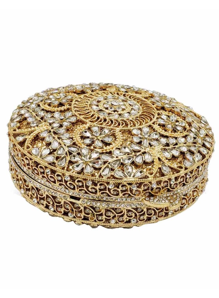 Bolso de mano joya con pequeñas flores de metal y Swarovski circular Lauren Lynn London Accessories - 6 