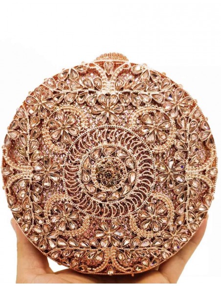 Bolso de mano joya con pequeñas flores de metal y Swarovski circular Lauren Lynn London Accessories - 10 