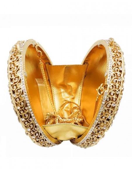 Jewel handbag with small metal and Swarovski circular flowers Lauren Lynn London Accessories - 4 