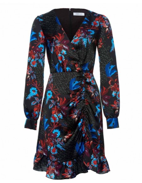 Vestido de cóctel negro con estampado floral de Cyrana Furs  - 3