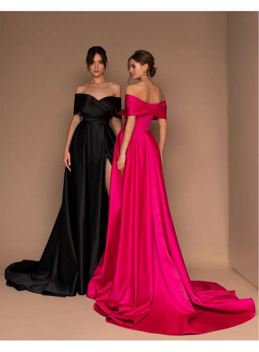 Long gown with bandeau neckline and train Silviamo - 3 
