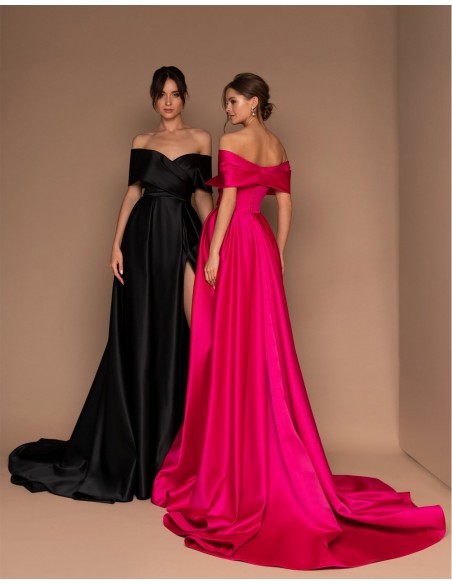 Long gown with bandeau neckline and train Silviamo - 3 