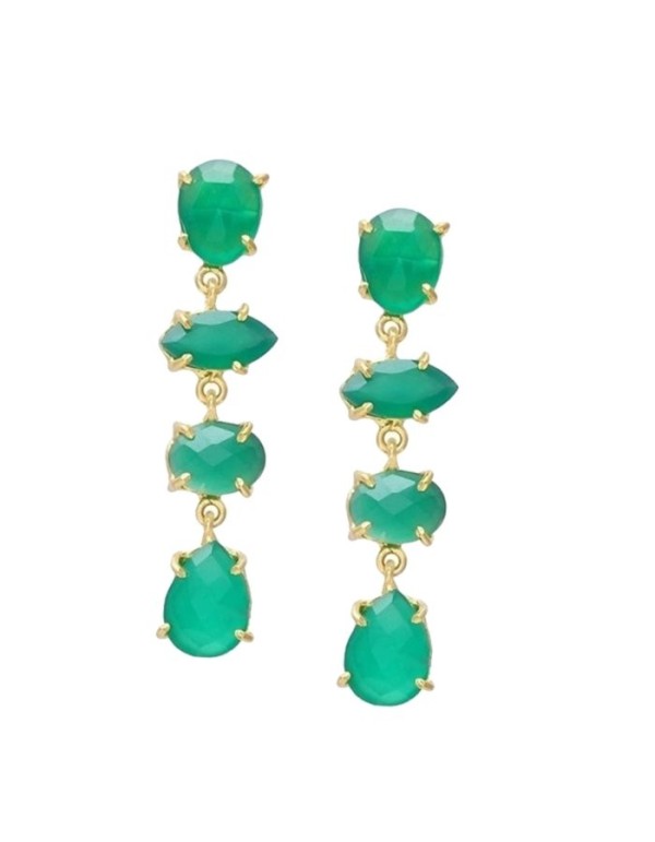 Pendientes de mujer con piedras hidrotermales verdes Welowe - 1 