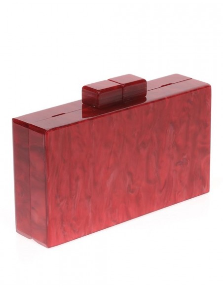 Bolso de fiesta nacarado rojo