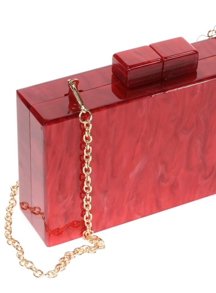 Pearly red clutch bag