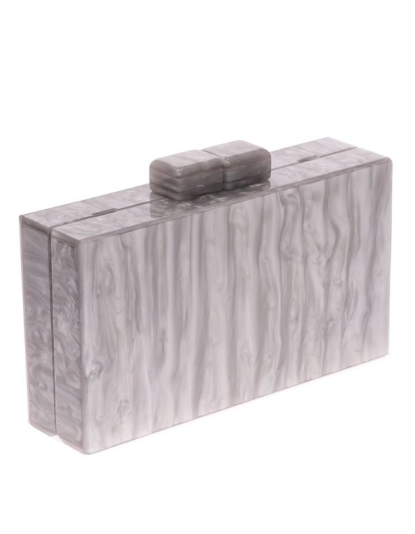 Pearly grey clutch bag-2