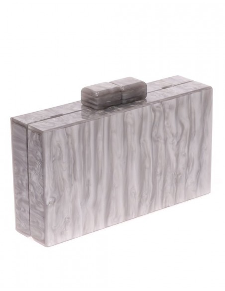 Pearly grey clutch bag-2