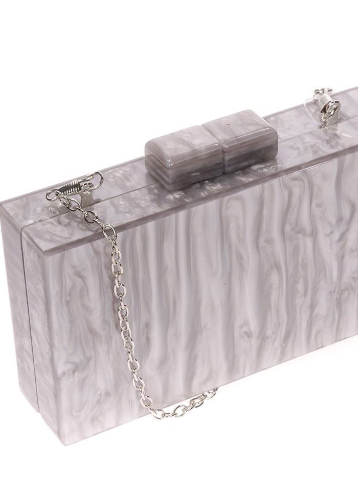 Pearly grey clutch bag