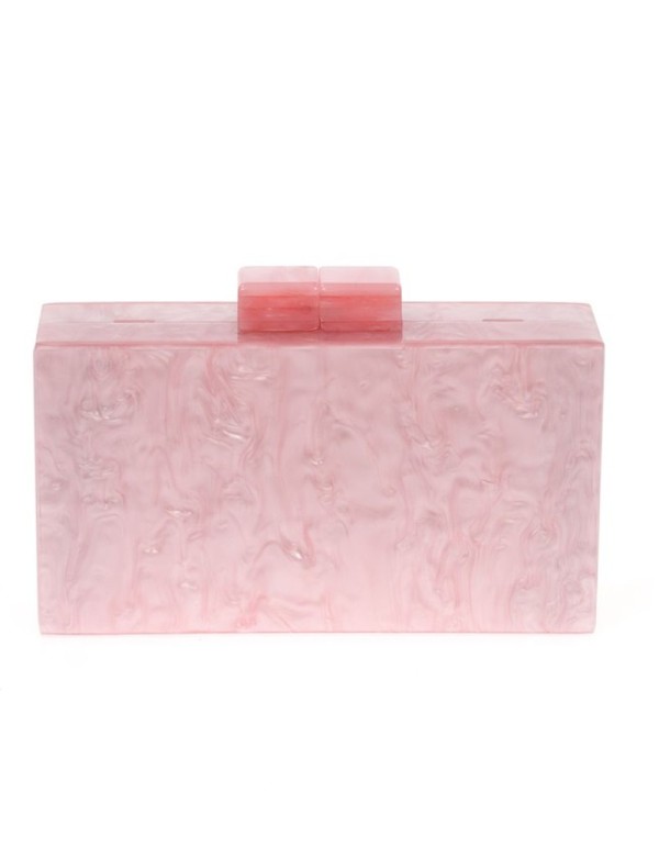 Pink pearlized clutch handbag 2