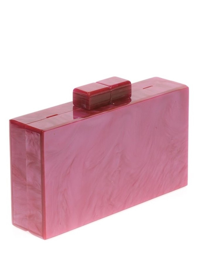Fuchsia pearlized clutch bag-1