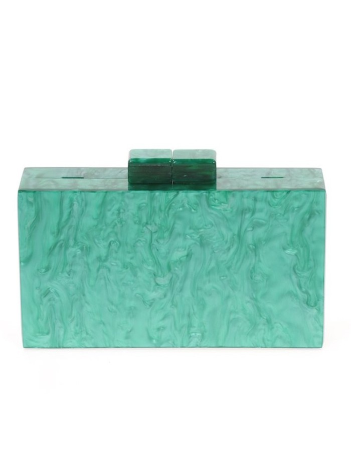 Pearly green clutch bag