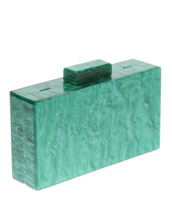 Pearly green clutch bag 2