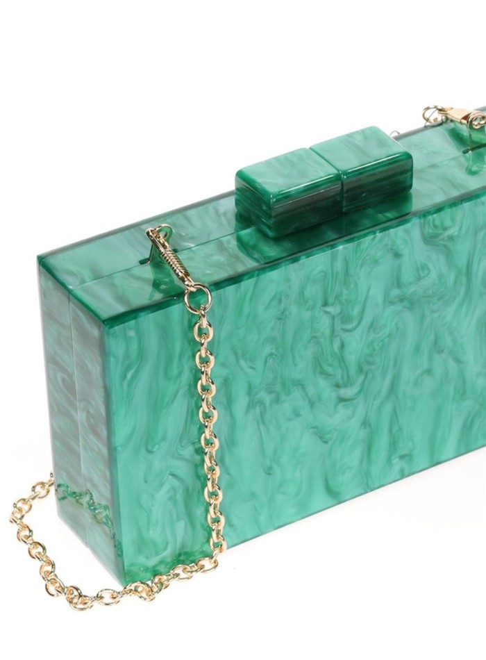 Pearly green clutch bag-2