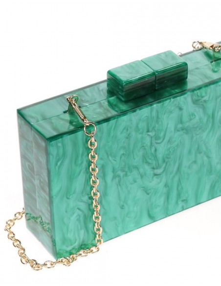 Pearly green clutch bag-2