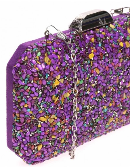 Bolso de fiesta de pedrería octogonal Lauren Lynn London Accessories - 9 