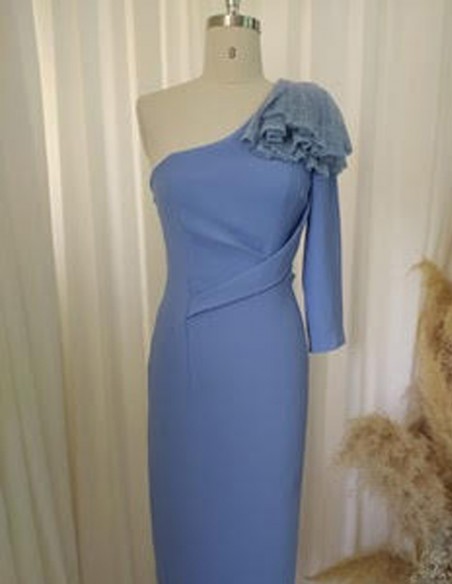 Cocktail dress with rhinestone ruffles on the shoulder Victoria Victim - 5 