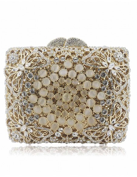 Jewellery clutch bag made with Swarovski crystals and butterflies Lauren Lynn London Accessories - 1 