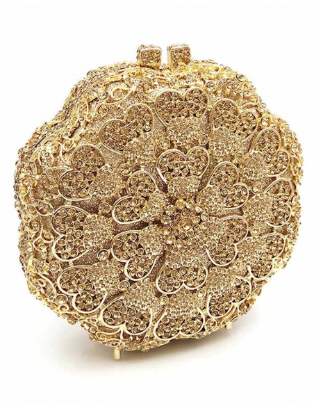 Flower-shaped jewellery clutch with crystals Lauren Lynn London Accessories - 2 