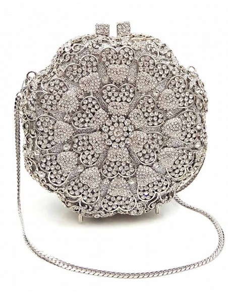 Clutch joya en forma de flor con cristales Lauren Lynn London Accessories - 5 