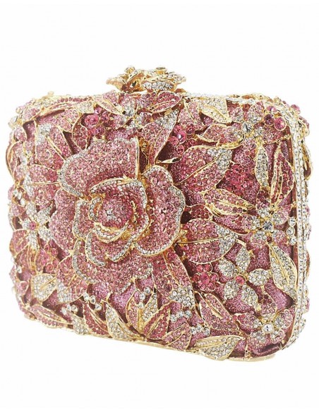 Bolso de fiesta joya con rosa de cristal Lauren Lynn London Accessories - 6 