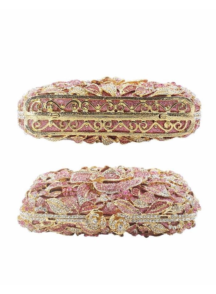 Jeweled clutch bag with crystal rose Lauren Lynn London Accessories - 8 