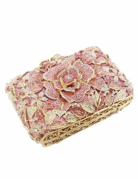 Jeweled clutch bag with crystal rose Lauren Lynn London Accessories - 9 