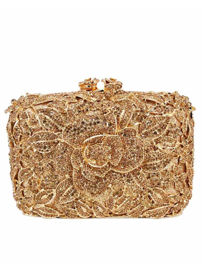 Bolso de fiesta joya con rosa de cristal Lauren Lynn London Accessories - 1 