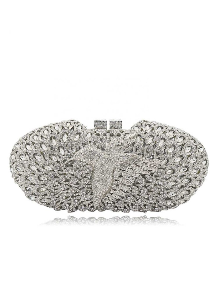 Jewel clutch bag with bird and Swarovski crystals Lauren Lynn London Accessories - 1 