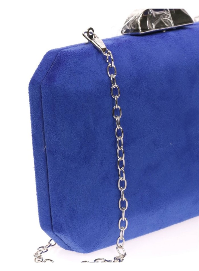 Suede octogonal clutch bag with metallic clasp Lauren Lynn London Accessories - 2 