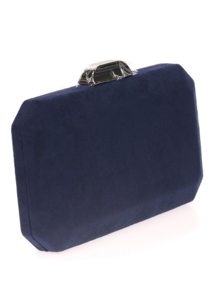 Suede octogonal clutch bag with metallic clasp Lauren Lynn London Accessories - 4 
