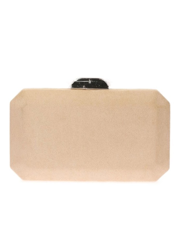 Suede octogonal clutch bag with metallic clasp Lauren Lynn London Accessories - 12