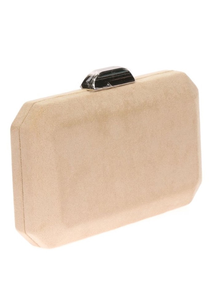 Suede octogonal clutch bag with metallic clasp Lauren Lynn London Accessories - 7 