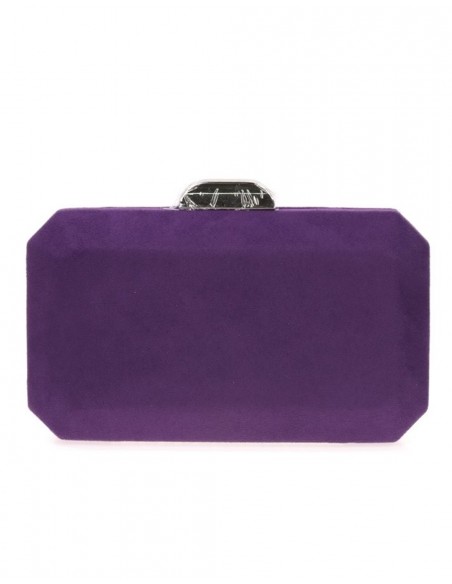 Suede octogonal clutch bag with metallic clasp Lauren Lynn London Accessories - 10 