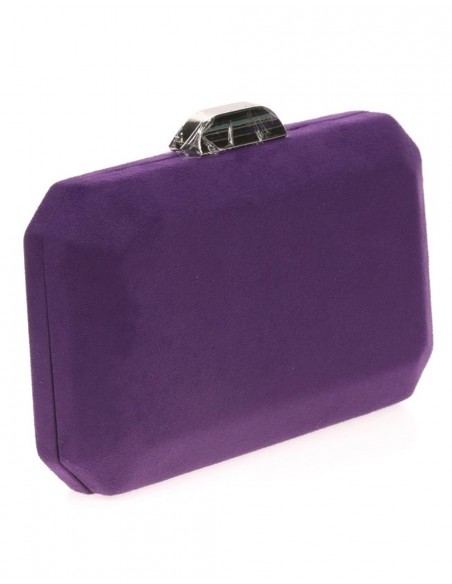 Bolso de antelina octogonal con cierre metalizado Lauren Lynn London Accessories - 11 