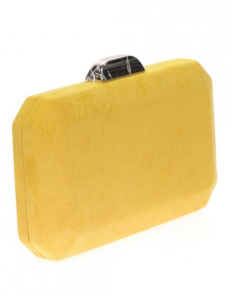 Suede octogonal clutch bag with metallic clasp Lauren Lynn London Accessories - 16 