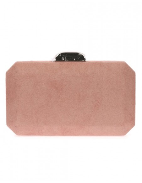 Suede octogonal clutch bag with metallic clasp Lauren Lynn London Accessories - 20 